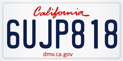 CA license plate 6UJP818