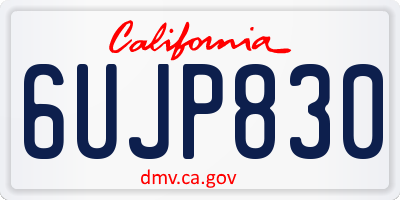 CA license plate 6UJP830