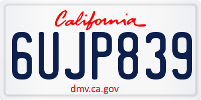 CA license plate 6UJP839