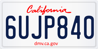 CA license plate 6UJP840