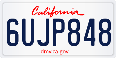 CA license plate 6UJP848
