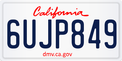 CA license plate 6UJP849