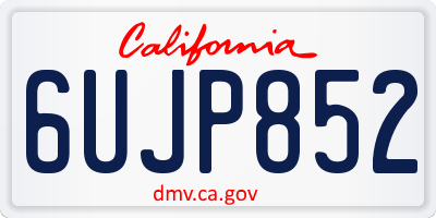 CA license plate 6UJP852