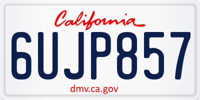 CA license plate 6UJP857