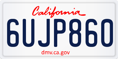 CA license plate 6UJP860
