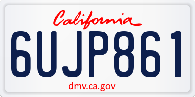CA license plate 6UJP861