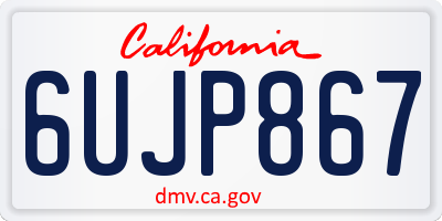 CA license plate 6UJP867