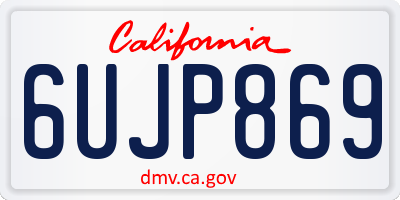 CA license plate 6UJP869
