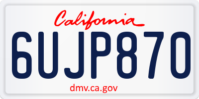 CA license plate 6UJP870