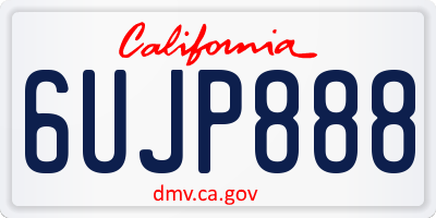 CA license plate 6UJP888