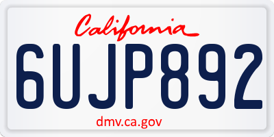 CA license plate 6UJP892