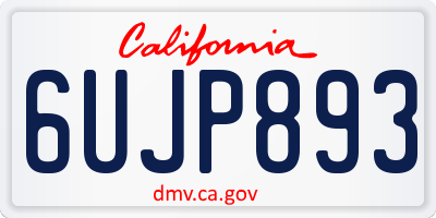 CA license plate 6UJP893