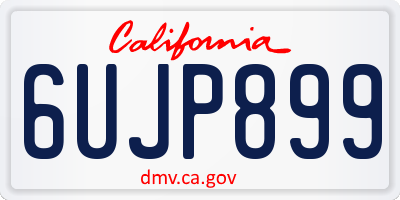 CA license plate 6UJP899