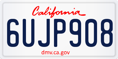 CA license plate 6UJP908