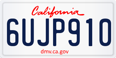 CA license plate 6UJP910