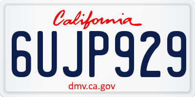 CA license plate 6UJP929