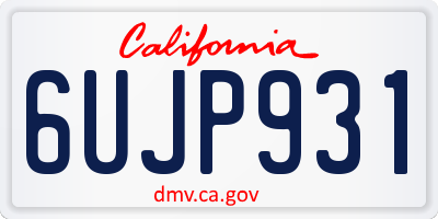 CA license plate 6UJP931