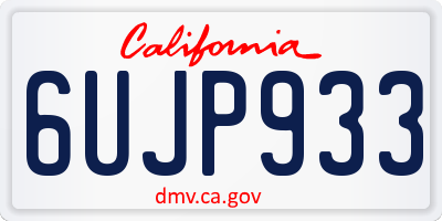 CA license plate 6UJP933