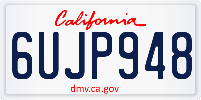 CA license plate 6UJP948