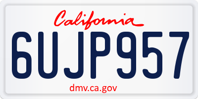 CA license plate 6UJP957