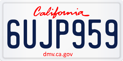 CA license plate 6UJP959