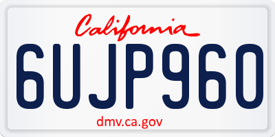 CA license plate 6UJP960