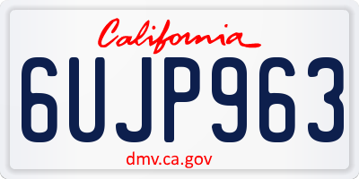 CA license plate 6UJP963