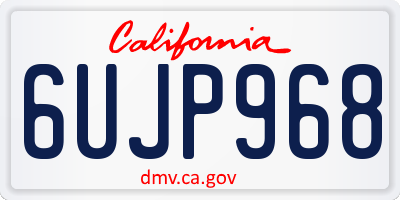 CA license plate 6UJP968