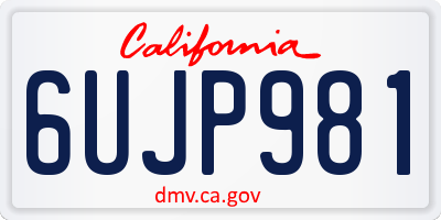 CA license plate 6UJP981