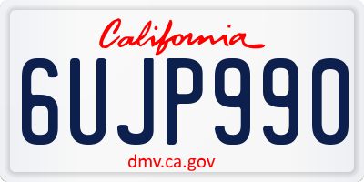 CA license plate 6UJP990