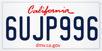 CA license plate 6UJP996