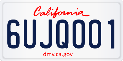 CA license plate 6UJQ001