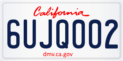 CA license plate 6UJQ002