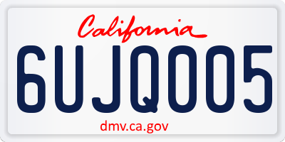 CA license plate 6UJQ005