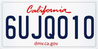 CA license plate 6UJQ010