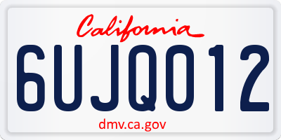 CA license plate 6UJQ012