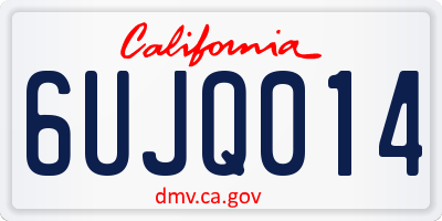 CA license plate 6UJQ014