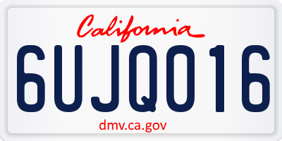 CA license plate 6UJQ016