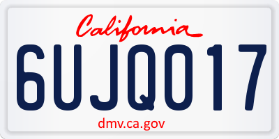 CA license plate 6UJQ017