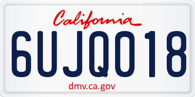 CA license plate 6UJQ018