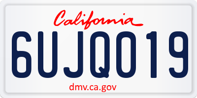 CA license plate 6UJQ019