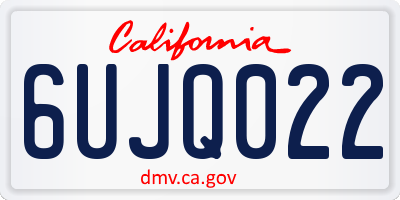 CA license plate 6UJQ022