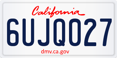 CA license plate 6UJQ027