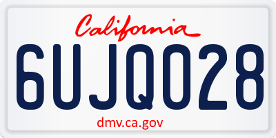 CA license plate 6UJQ028