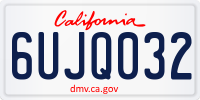CA license plate 6UJQ032