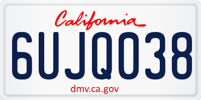 CA license plate 6UJQ038