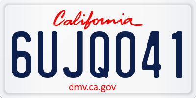 CA license plate 6UJQ041