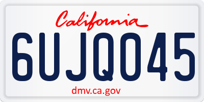 CA license plate 6UJQ045