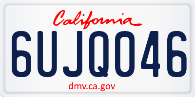 CA license plate 6UJQ046