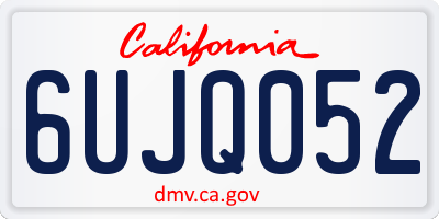 CA license plate 6UJQ052